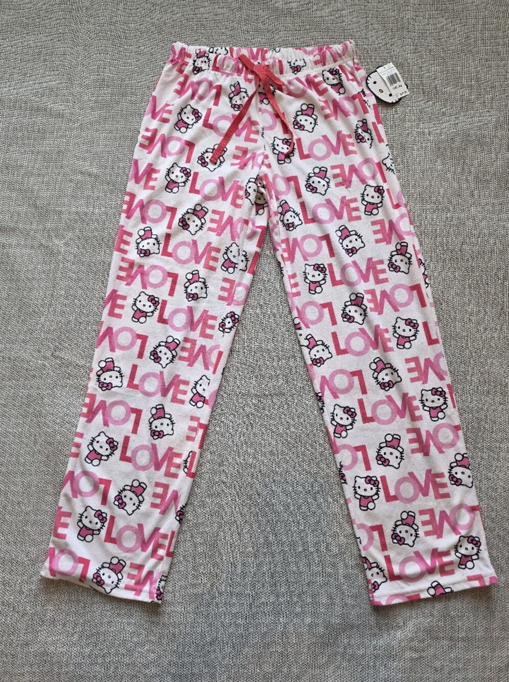 Hello Kitty Pink and White 'LOVE' ladies Pajama Bottoms